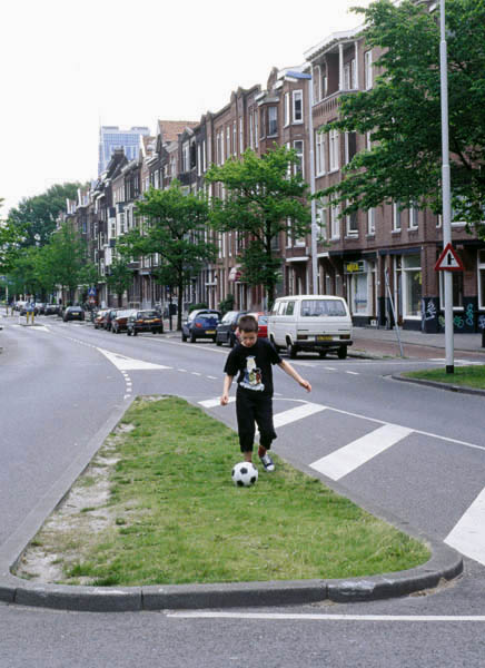 Boy playing football